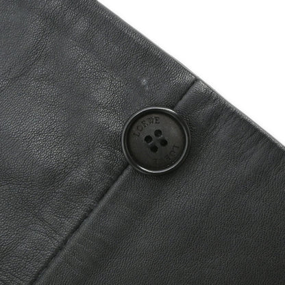 Loewe Single Breasted Lambskin Leather Jacket Black #50
