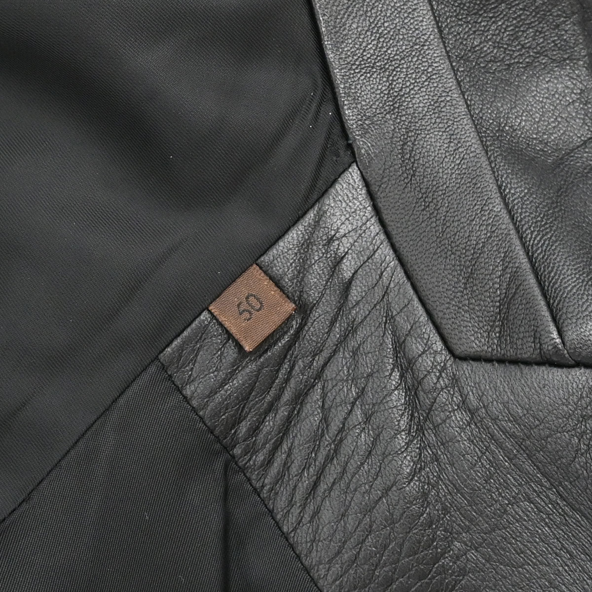 Loewe Single Breasted Lambskin Leather Jacket Black #50