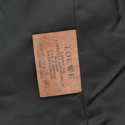 Loewe Single Breasted Lambskin Leather Jacket Black #50