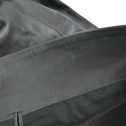 Loewe Single Breasted Lambskin Leather Jacket Black #50