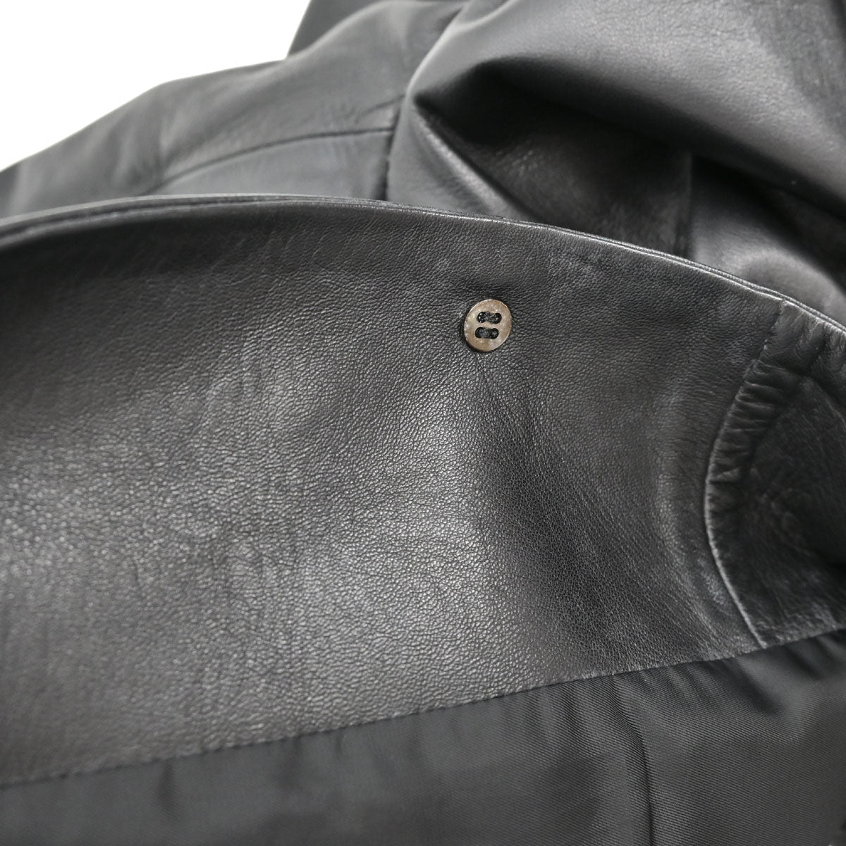 Loewe Single Breasted Lambskin Leather Jacket Black #50