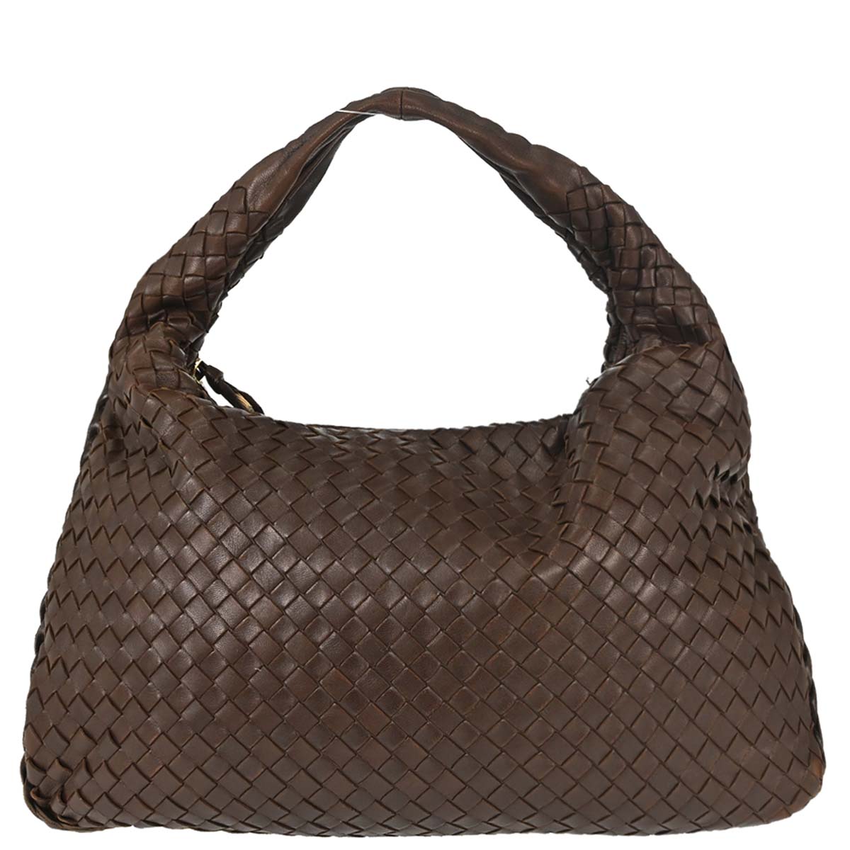 Bottega Veneta Brown Lambskin Intrecciato Hobo Handbag