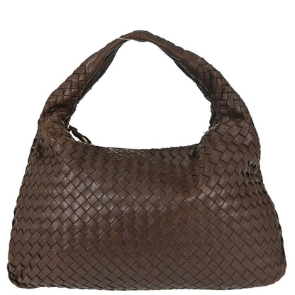 Bottega Veneta Brown Lambskin Intrecciato Hobo Handbag