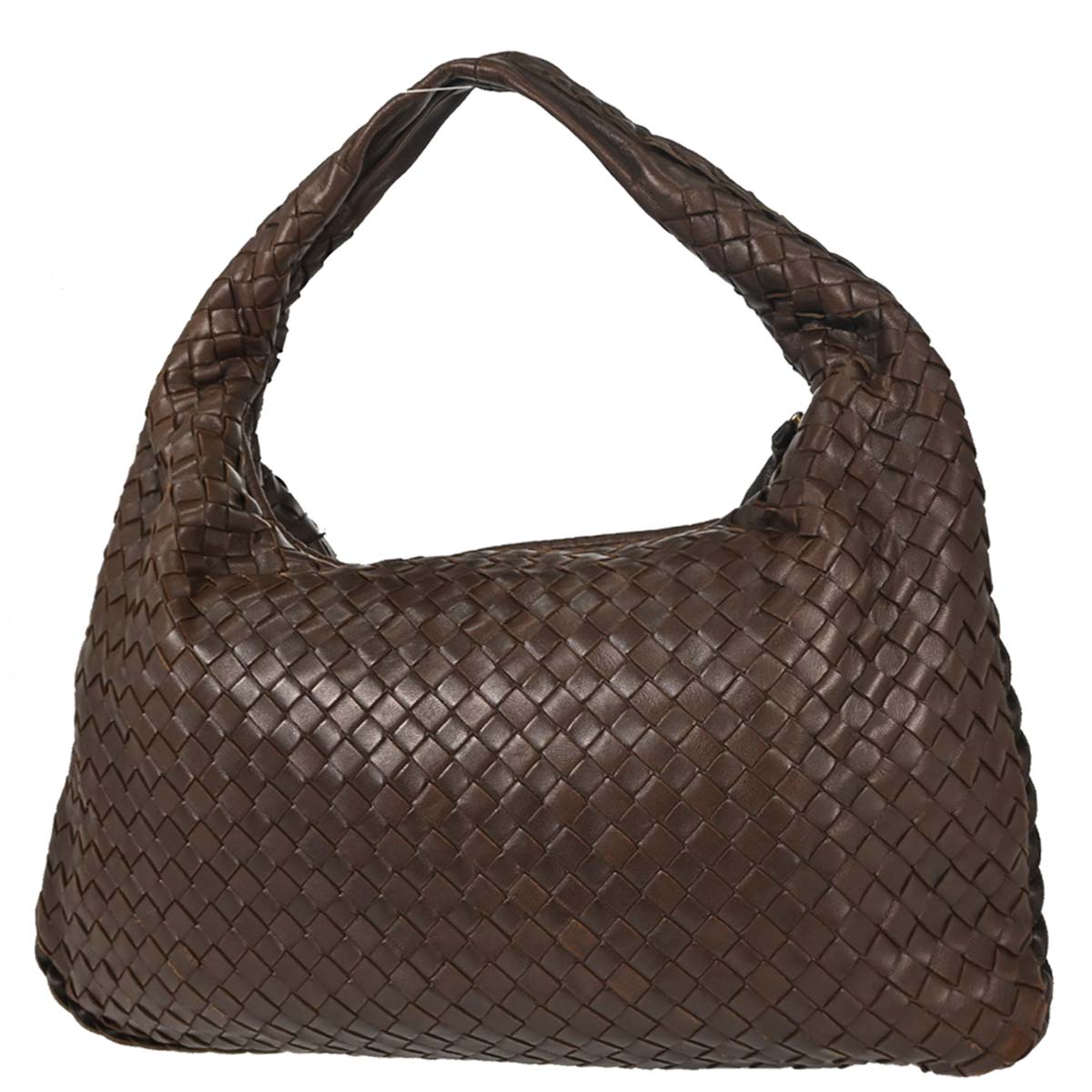 Bottega Veneta Brown Lambskin Intrecciato Hobo Handbag