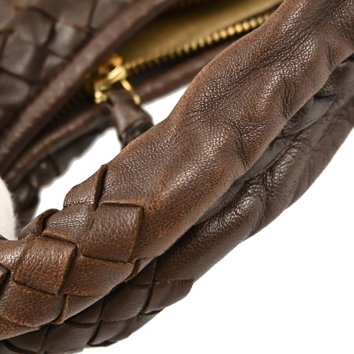 Bottega Veneta Brown Lambskin Intrecciato Hobo Handbag