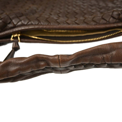 Bottega Veneta Brown Lambskin Intrecciato Hobo Handbag