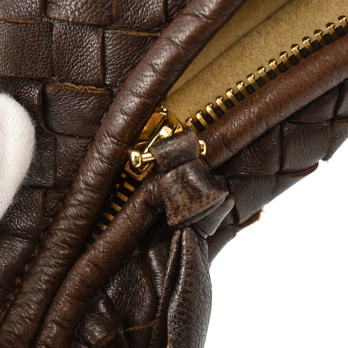 Bottega Veneta Brown Lambskin Intrecciato Hobo Handbag