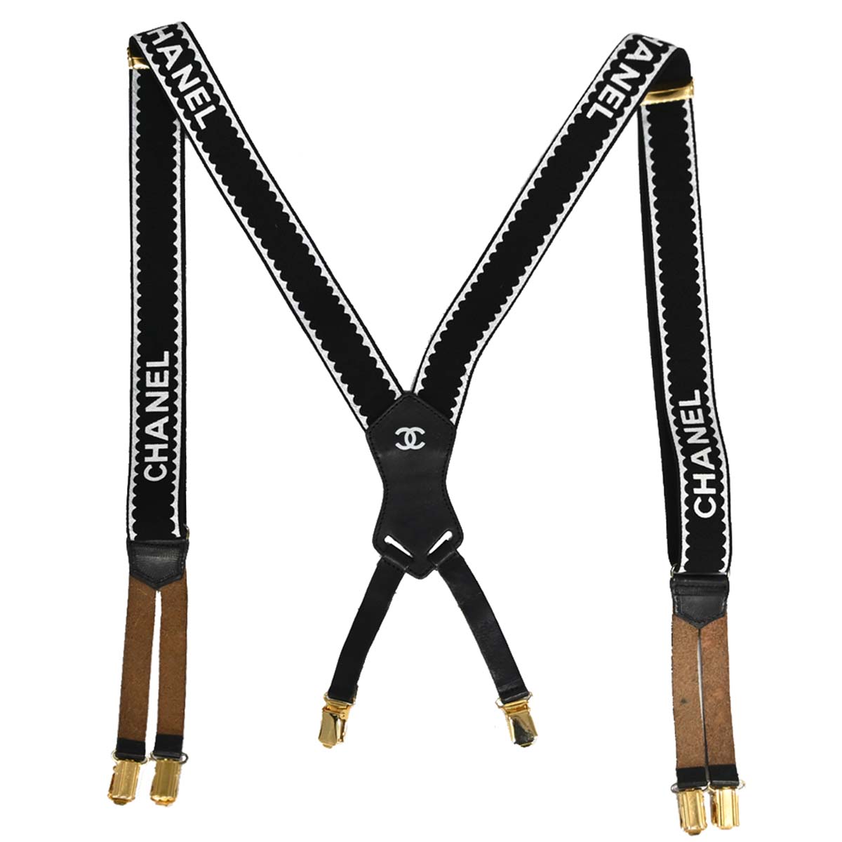 Chanel Black Suspenders Small Good 21