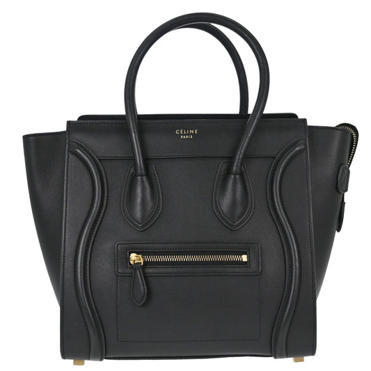 Celine Black Luggage Micro Tote Handbag