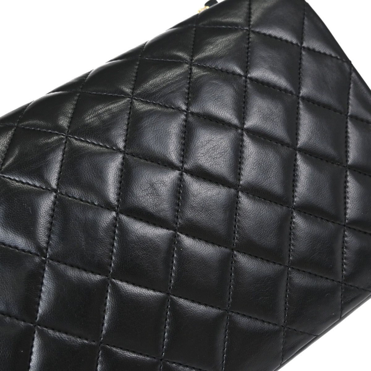 Chanel Black Lambskin Single Flap Shoulder Bag