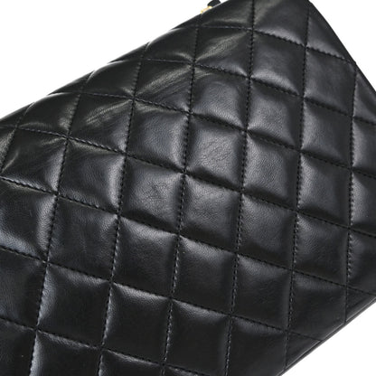 Chanel Black Lambskin Single Flap Shoulder Bag