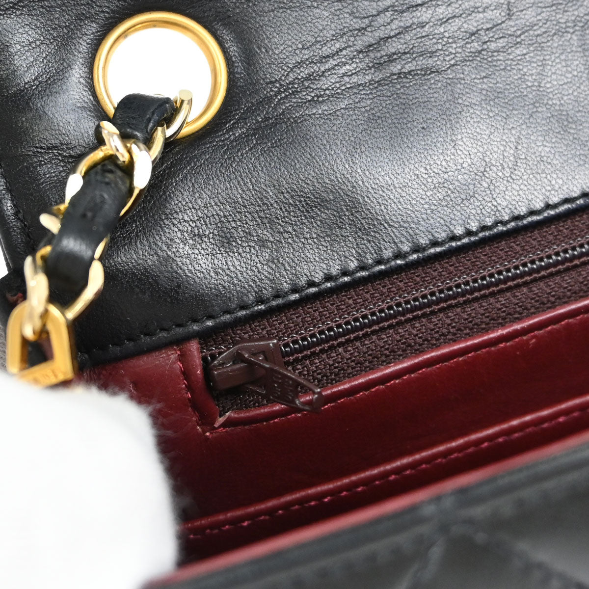 Chanel Black Lambskin Single Flap Shoulder Bag