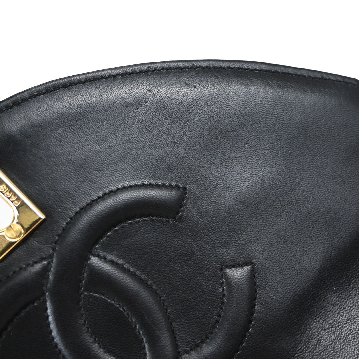 Chanel Black Lambskin Single Flap Shoulder Bag