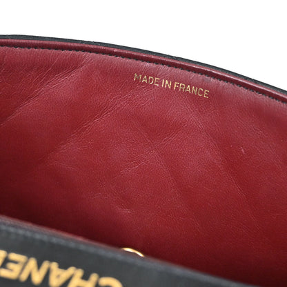 Chanel Black Lambskin Single Flap Shoulder Bag
