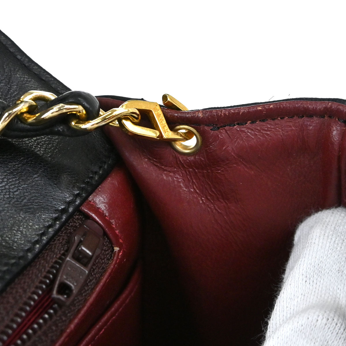 Chanel Black Lambskin Single Flap Shoulder Bag