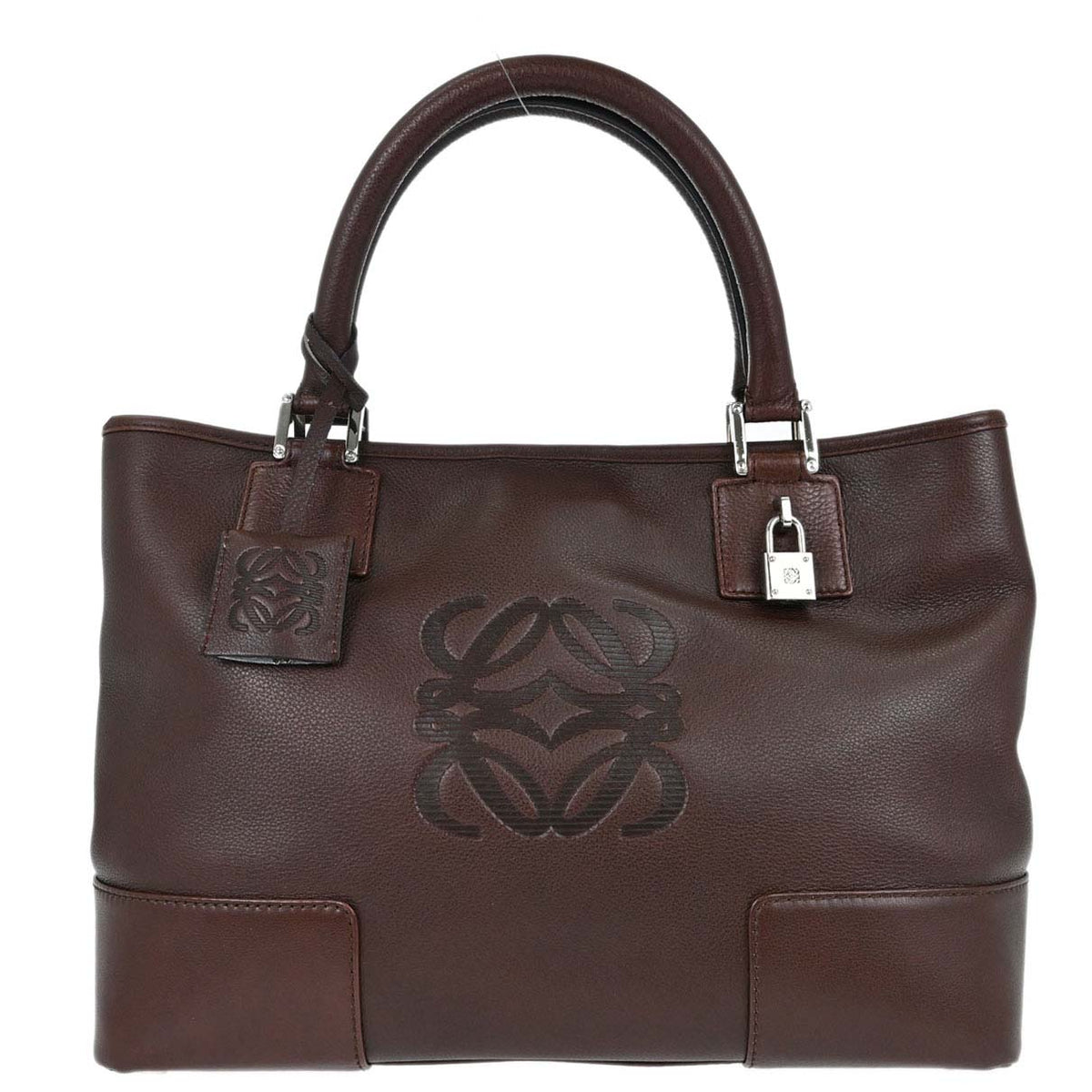 Loewe Brown Leather Fusta Tote Handbag