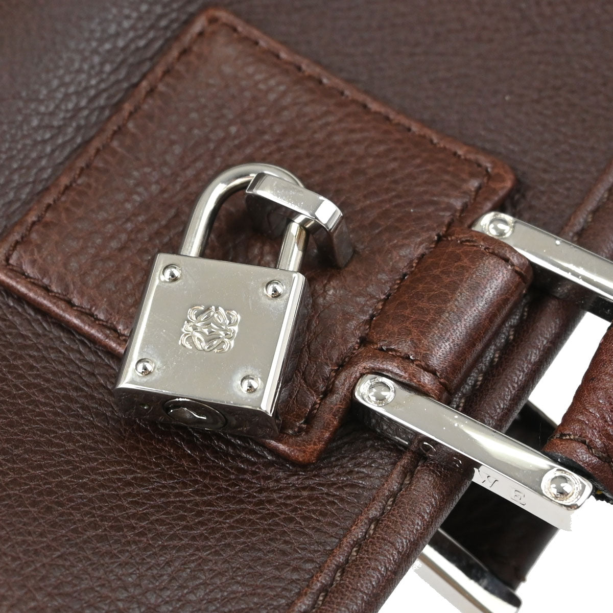 Loewe Brown Leather Fusta Tote Handbag