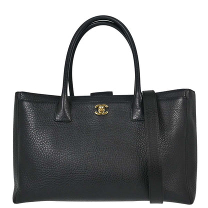 Chanel 2014 Black Deerskin Executive Cerf 2way Shoulder Tote Bag