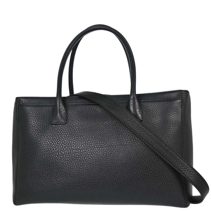 Chanel 2014 Black Deerskin Executive Cerf 2way Shoulder Tote Bag