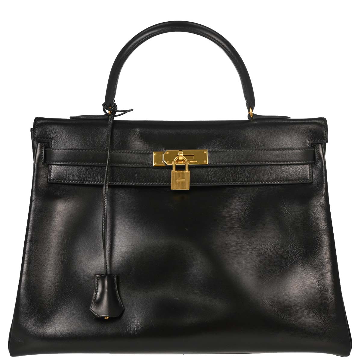 Hermes Black Box Calf Kelly 35 Retourne Handbag