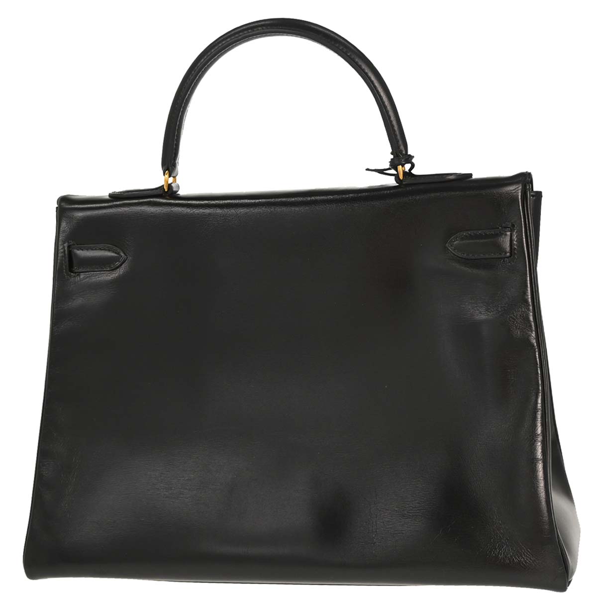 Hermes Black Box Calf Kelly 35 Retourne Handbag
