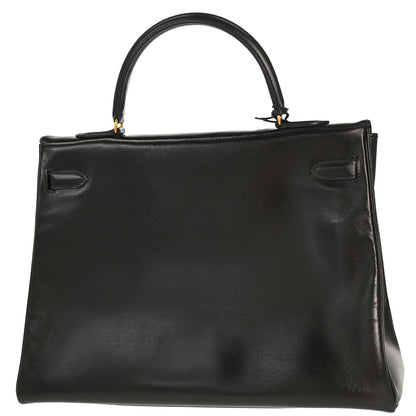 Hermes Black Box Calf Kelly 35 Retourne Handbag