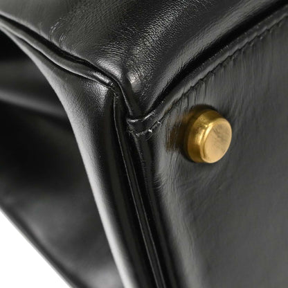 Hermes Black Box Calf Kelly 35 Retourne Handbag