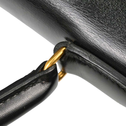 Hermes Black Box Calf Kelly 35 Retourne Handbag