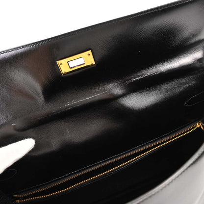 Hermes Black Box Calf Kelly 35 Retourne Handbag