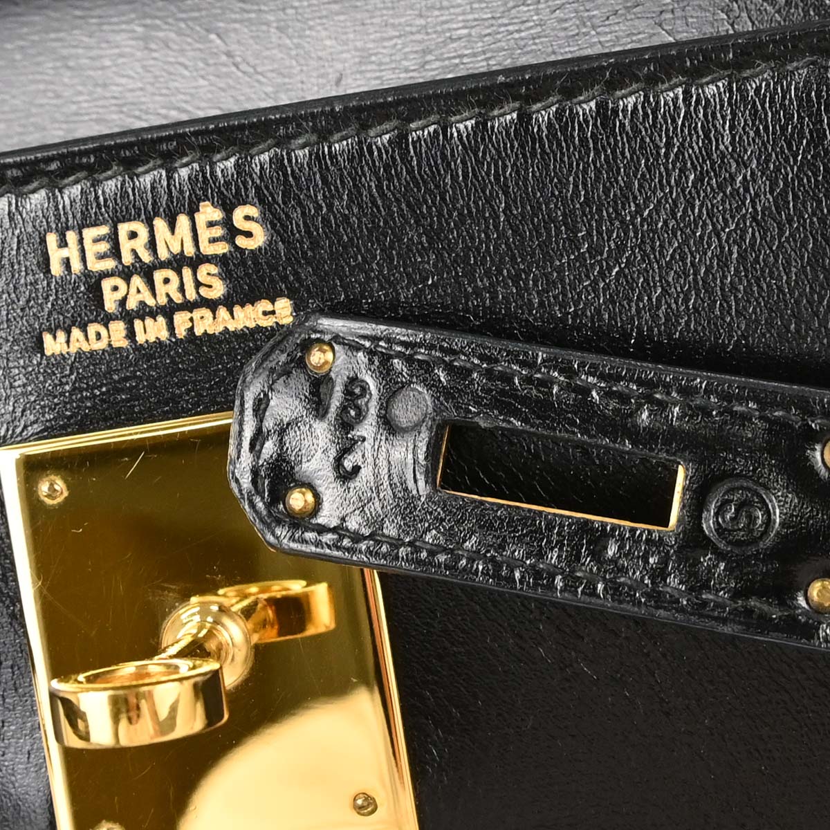 Hermes Black Box Calf Kelly 35 Retourne Handbag