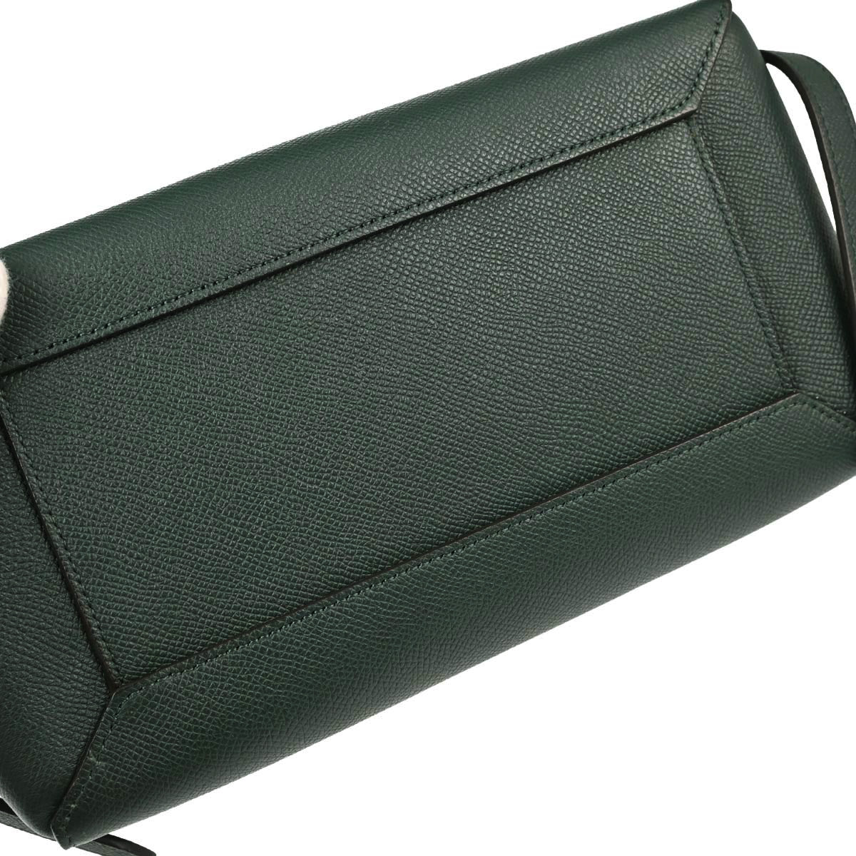 Celine Green Leather Belt Bag Micro 2way Handbag