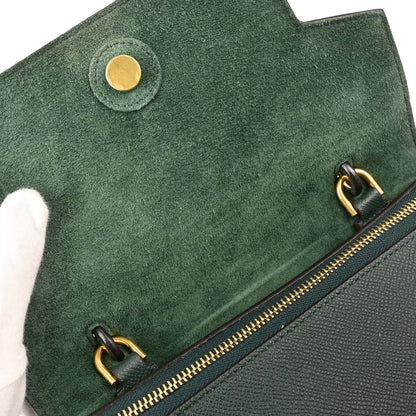 Celine Green Leather Belt Bag Micro 2way Handbag