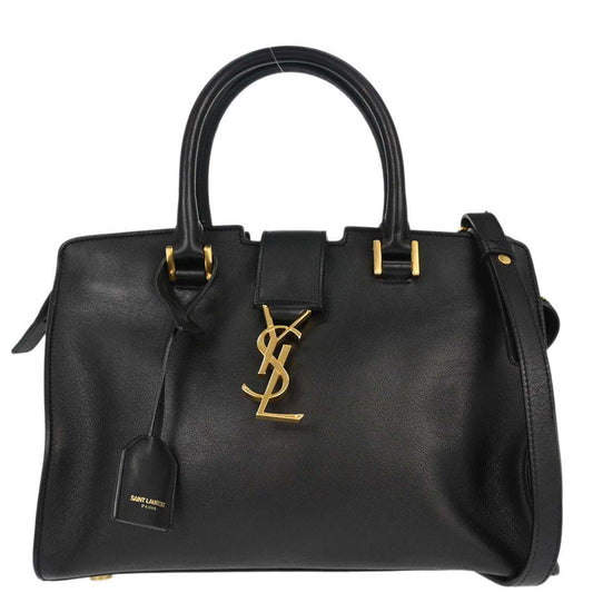 Saint Laurent Black Calfskin Baby Cabas 2way Shoulder Handbag