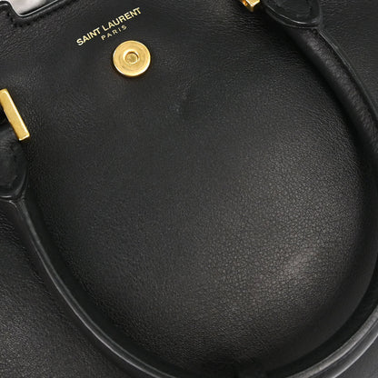 Saint Laurent Black Calfskin Baby Cabas 2way Shoulder Handbag