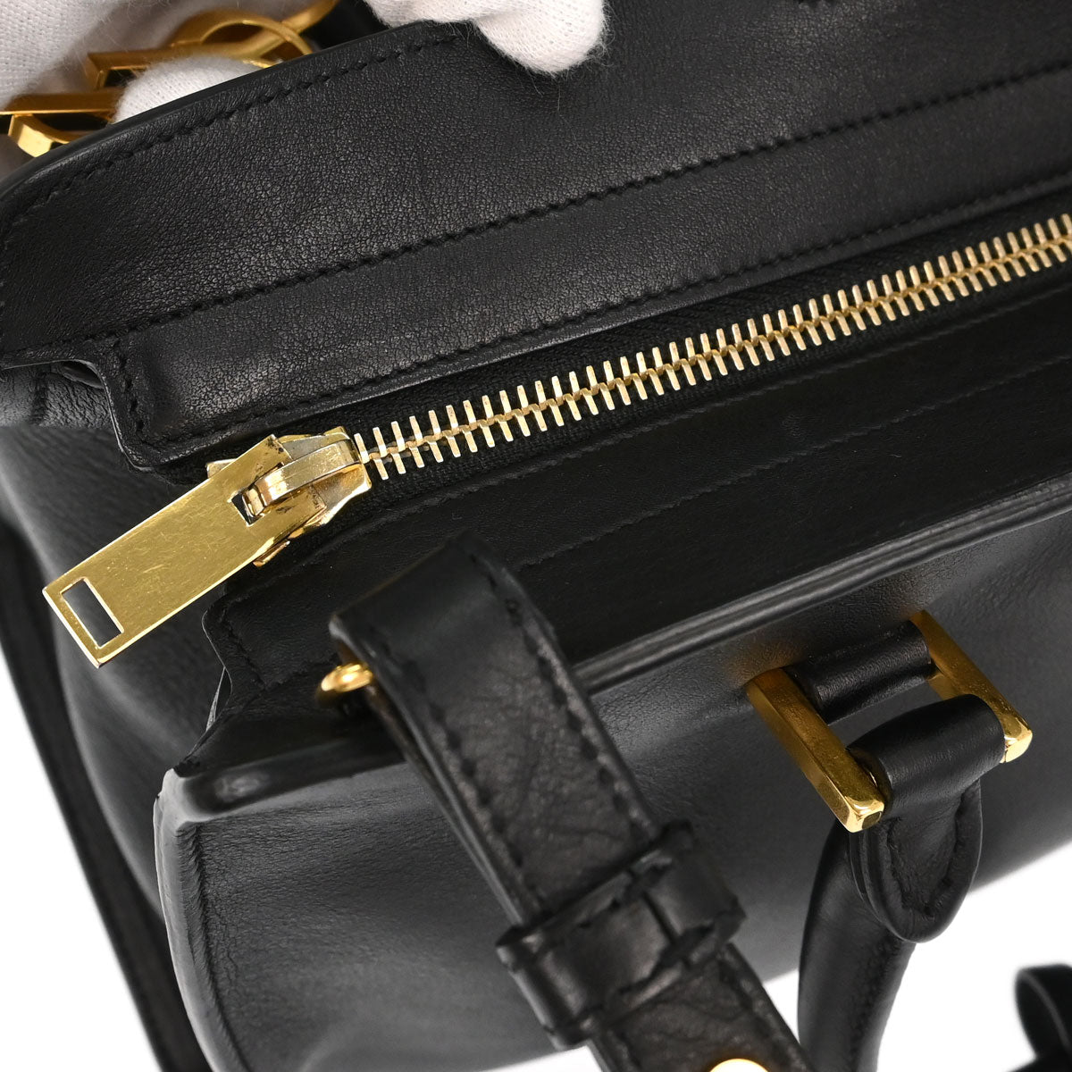 Saint Laurent Black Calfskin Baby Cabas 2way Shoulder Handbag