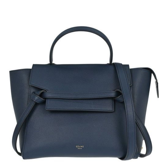 Celine Navy Calfskin Belt Bag Micro 2way Shoulder Handbag