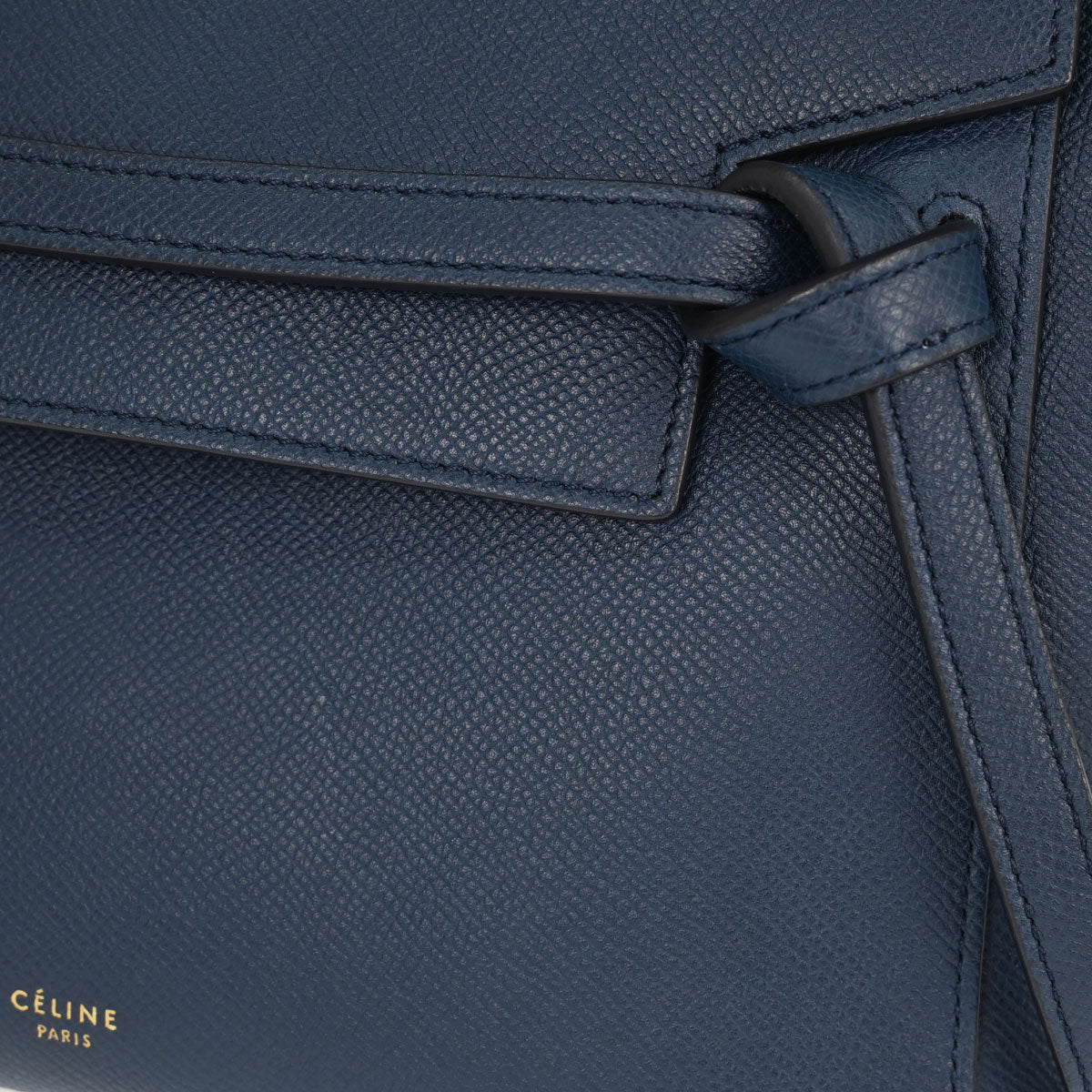 Celine Navy Calfskin Belt Bag Micro 2way Shoulder Handbag