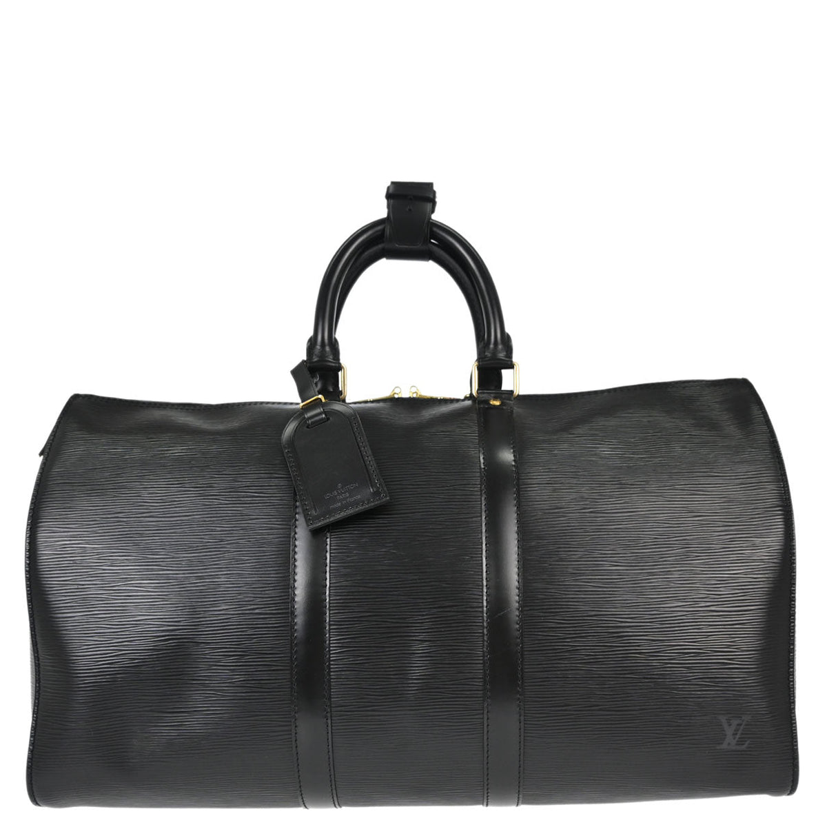 Louis Vuitton Black Epi Keepall 45 Travel Handbag M42972