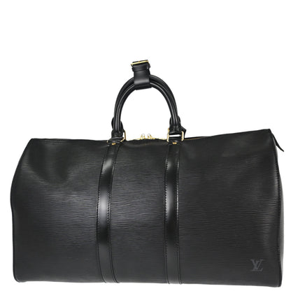 Louis Vuitton Black Epi Keepall 45 Travel Handbag M42972