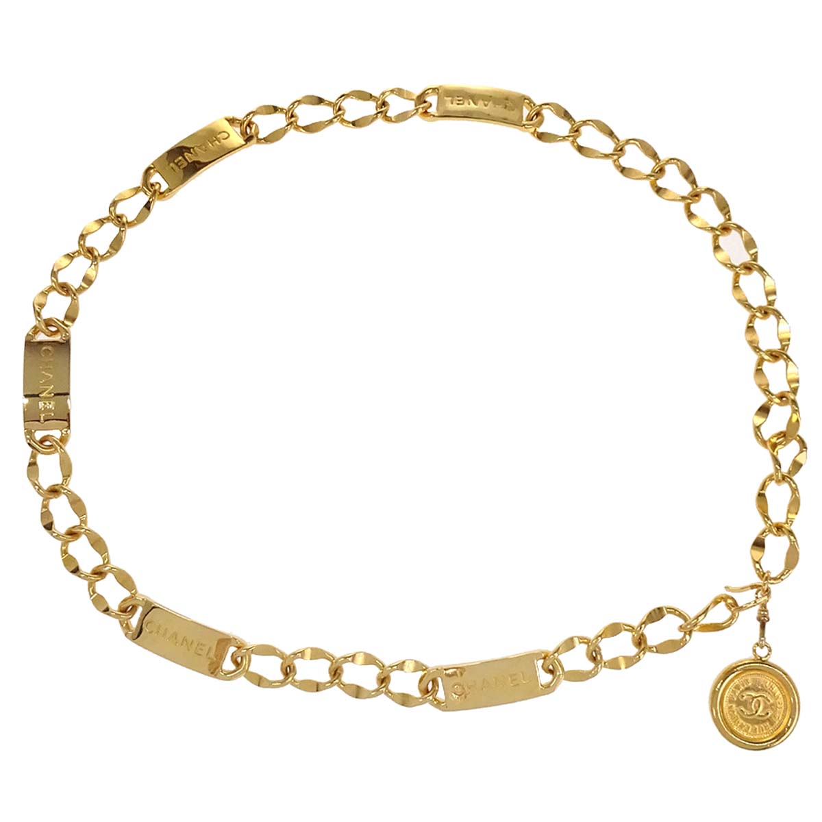 Chanel Chain Belt Medallion Gold Small Good