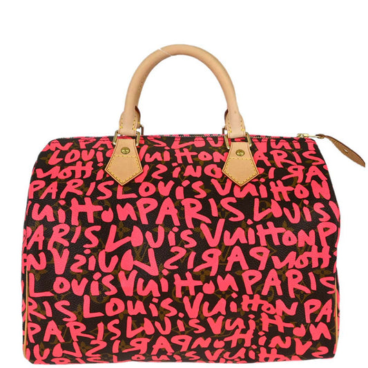 Louis Vuitton Pink Monogram Graffiti Speedy 30 Handbag M93704