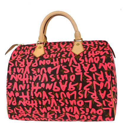 Louis Vuitton Pink Monogram Graffiti Speedy 30 Handbag M93704