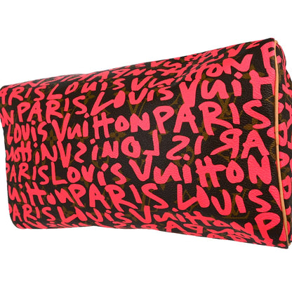 Louis Vuitton Pink Monogram Graffiti Speedy 30 Handbag M93704