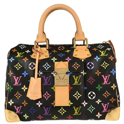 Louis Vuitton Black Monogram Multicolor Speedy 30 Handbag M92642