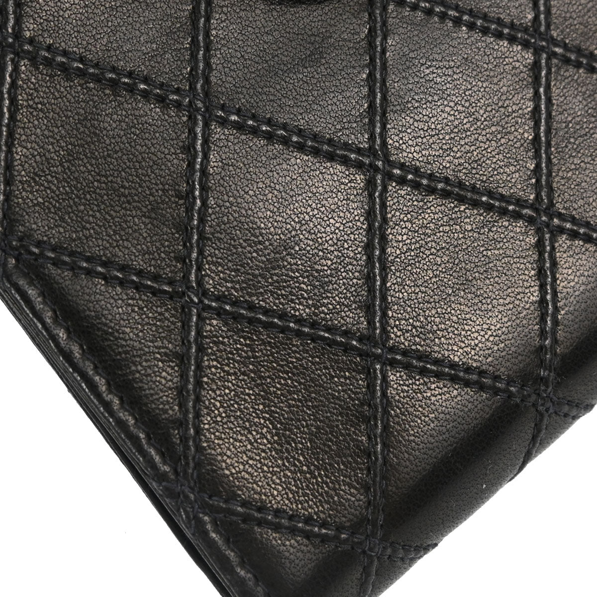 Chanel Black Lambskin Bicolore Bifold Wallet