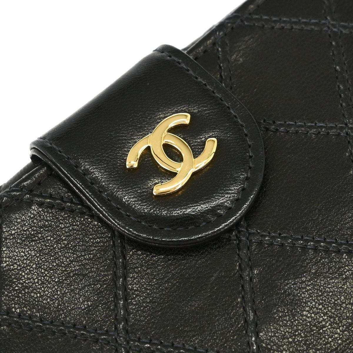 Chanel Black Lambskin Bicolore Bifold Wallet