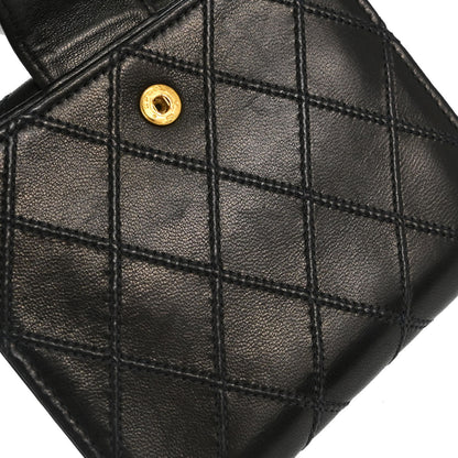 Chanel Black Lambskin Bicolore Bifold Wallet