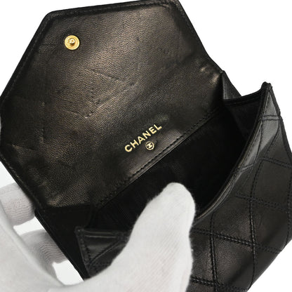 Chanel Black Lambskin Bicolore Bifold Wallet