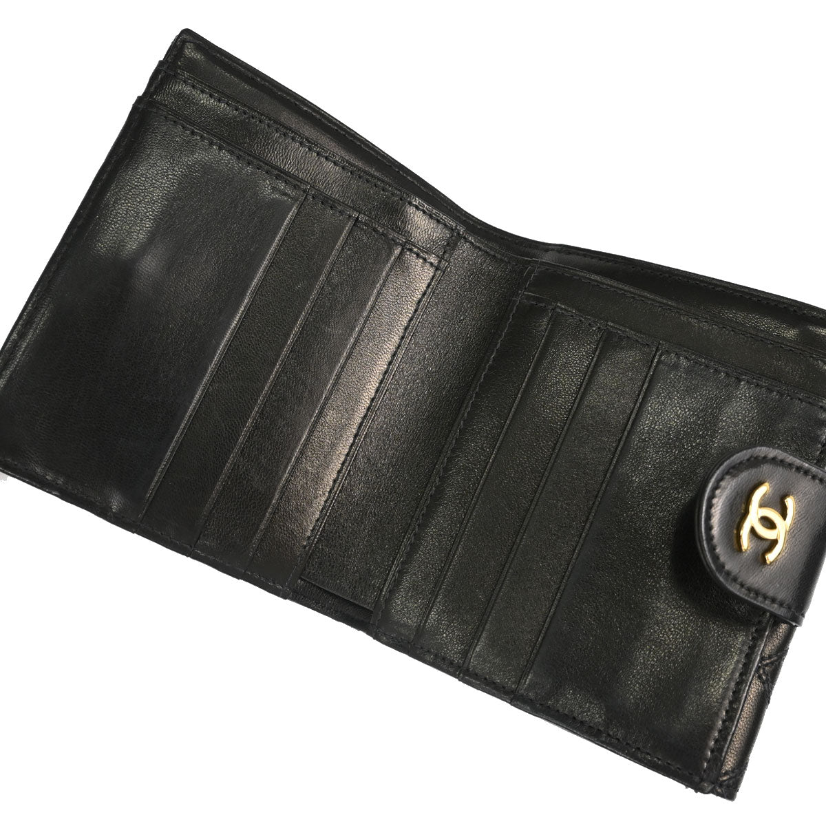 Chanel Black Lambskin Bicolore Bifold Wallet