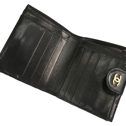 Chanel Black Lambskin Bicolore Bifold Wallet